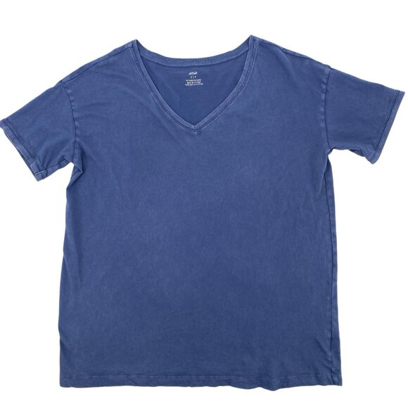 Aerie Women’s Size Small Washed Blue Oversized V-Neck Boyfriend T-Shirt Cotton - Picture 3 of 11